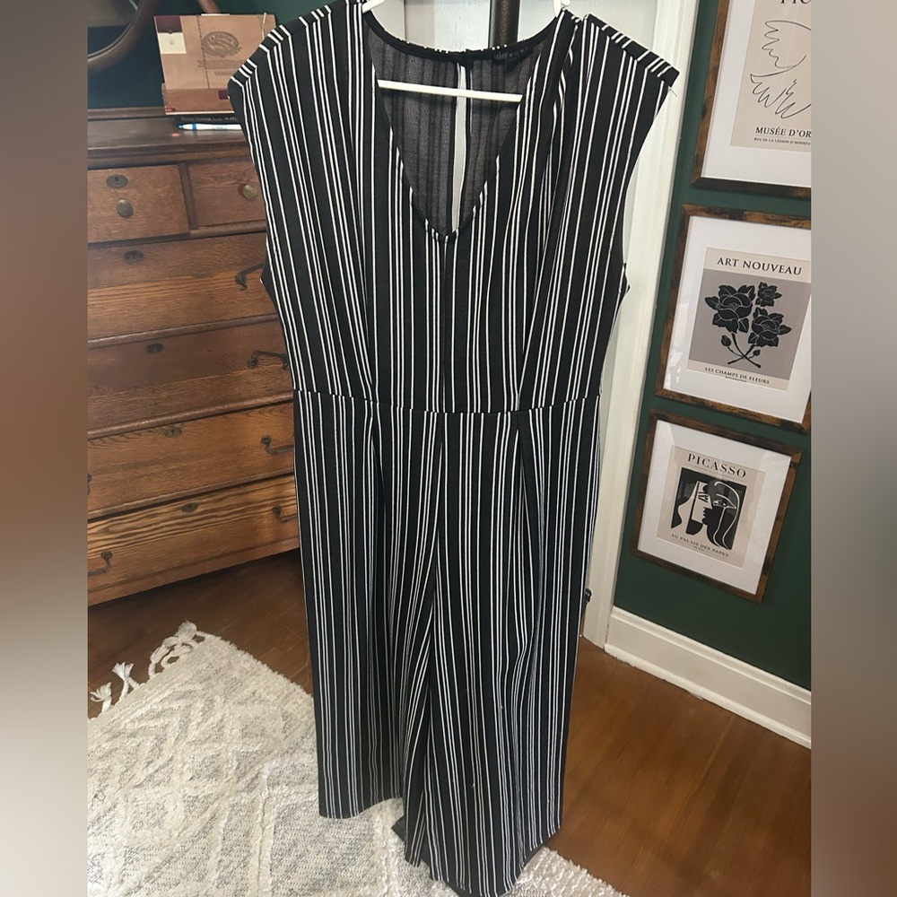 Black and White Striped jumpsuit